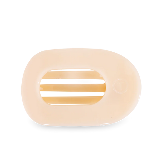 Flat Round Hair Clip in Almond Beige