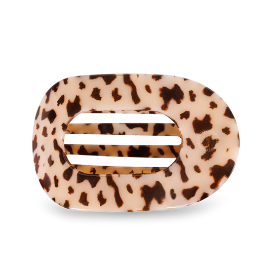Flat Round Hair Clip in Blonde Tortoise