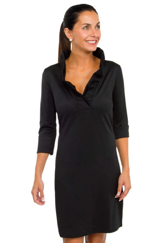 Gretchen Scott Jersey Ruffle Neck Dress