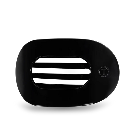 Flat Round Hair Clip in Jet Black