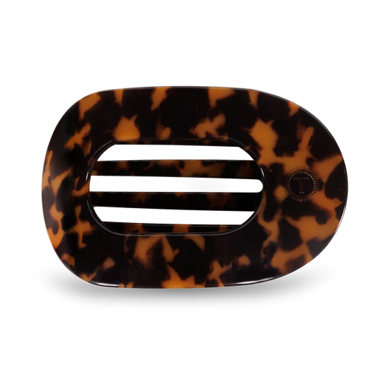 Flat Round Hair Clip in Tortoise