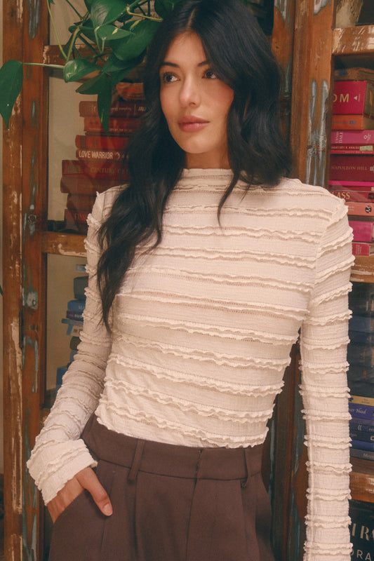 Ivory Reverie Ruffle Lace Top