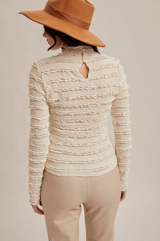 Ivory Reverie Ruffle Lace Top