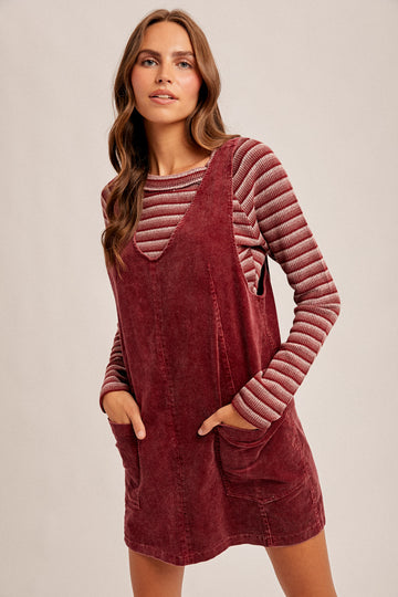 Mulberry Corduroy Pinafore Dress