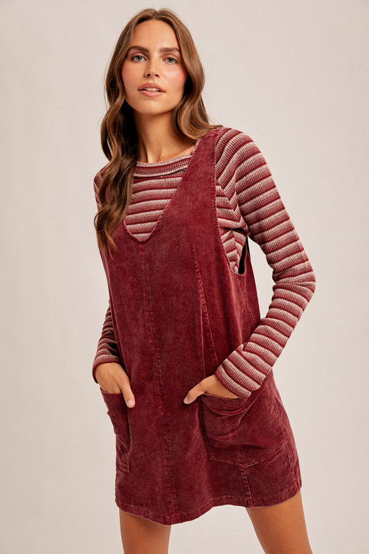 Mulberry Corduroy Pinafore Dress