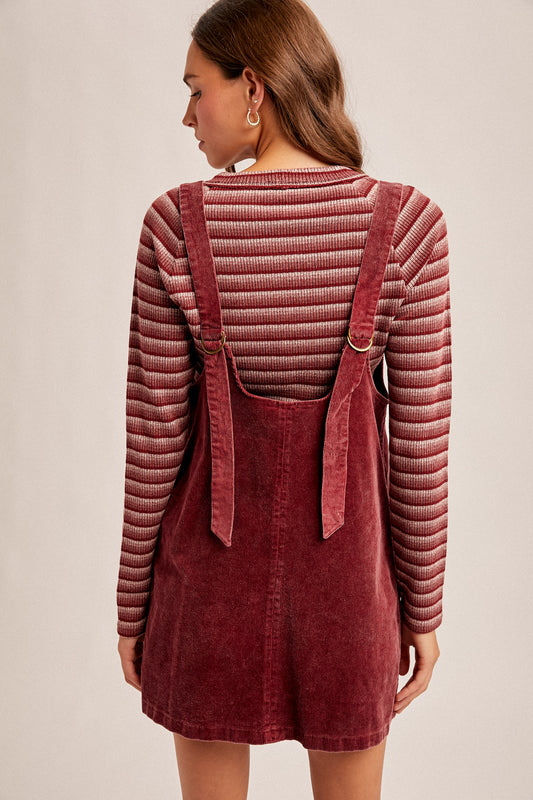 Mulberry Corduroy Pinafore Dress