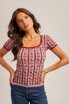 Raspberry Vine Lace Top