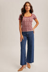 Raspberry Vine Lace Top