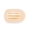 Flat Round Hair Clip in Almond Beige - front view