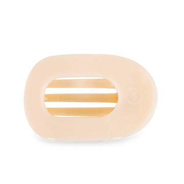 Flat Round Hair Clip in Almond Beige