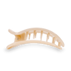 Flat Round Hair Clip in Almond Beige - side view