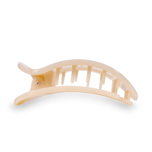 Flat Round Hair Clip in Almond Beige