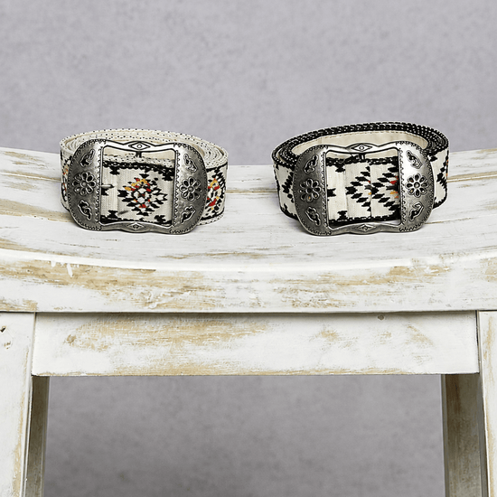 Aztec Embroidered Belt - Backroad Daydream Mercantile
