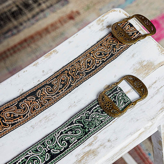 Paisley Embroidered Belt - Backroad Daydream Mercantile