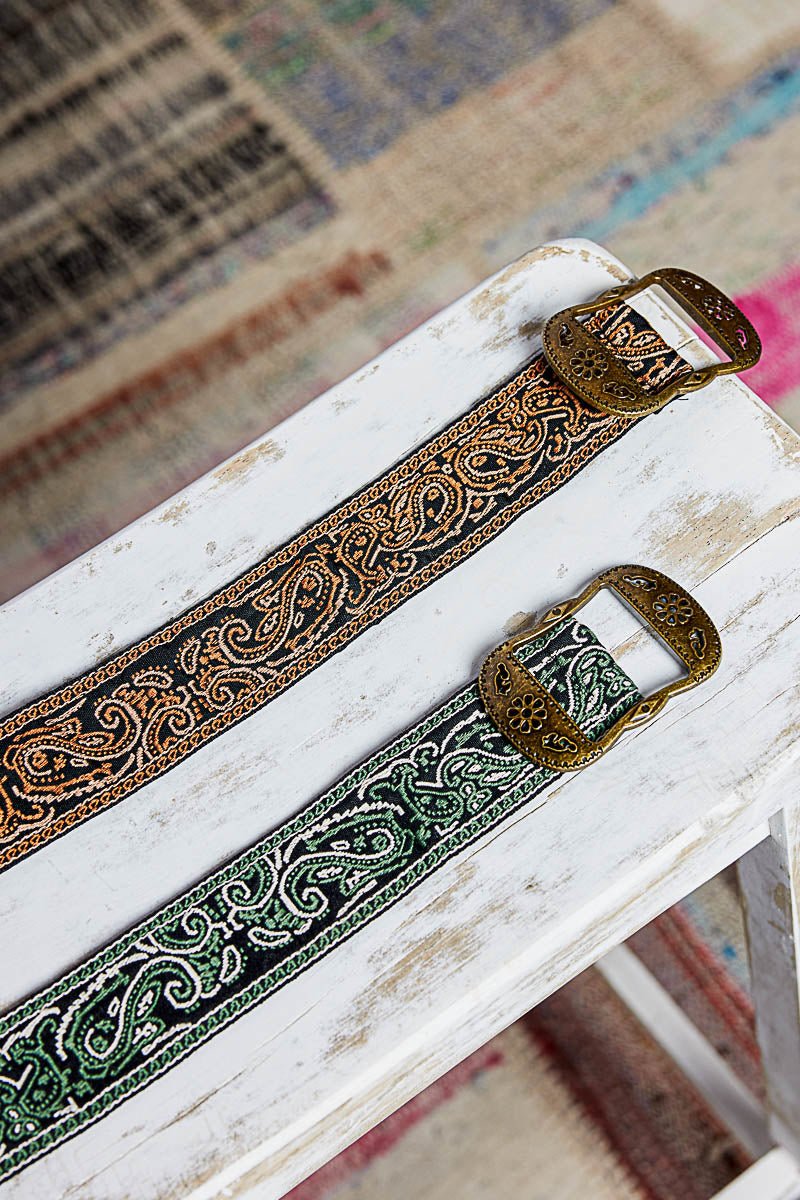 Paisley Embroidered Belt - Backroad Daydream Mercantile
