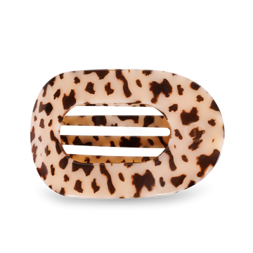 Flat Round Hair Clip in Blonde Tortoise