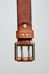 Distressed Double-Prong Leather Belt