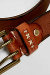 Distressed Double-Prong Leather Belt