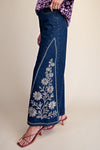 Embroidery Washed Denim Bellbottom Pants - Backroad Daydream Mercantile