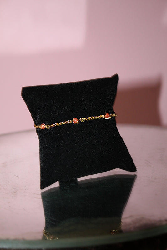 Station Bracelet with Stones in Gold
