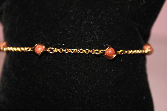 Station Bracelet with Stones in Gold