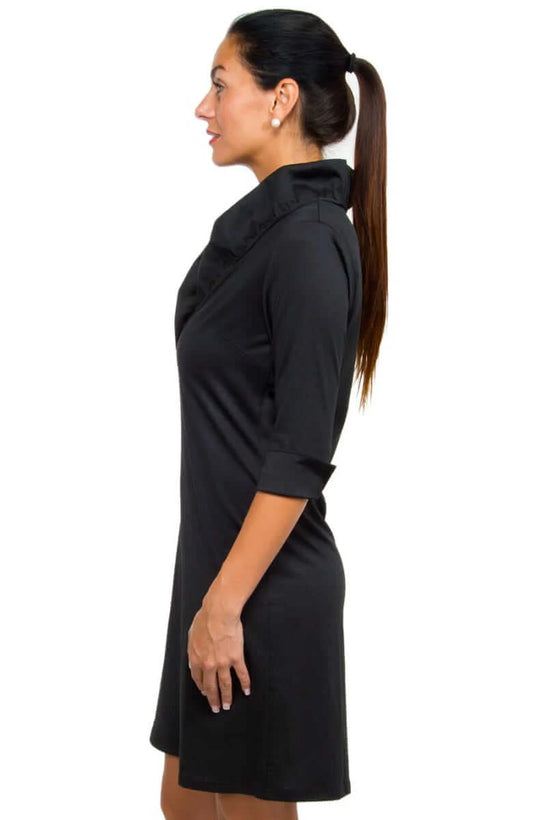 Gretchen Scott Jersey Ruffle Neck Dress