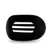 Flat Round Hair Clip in Jet Black - up close front view