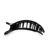 Flat Round Hair Clip in Jet Black - side view