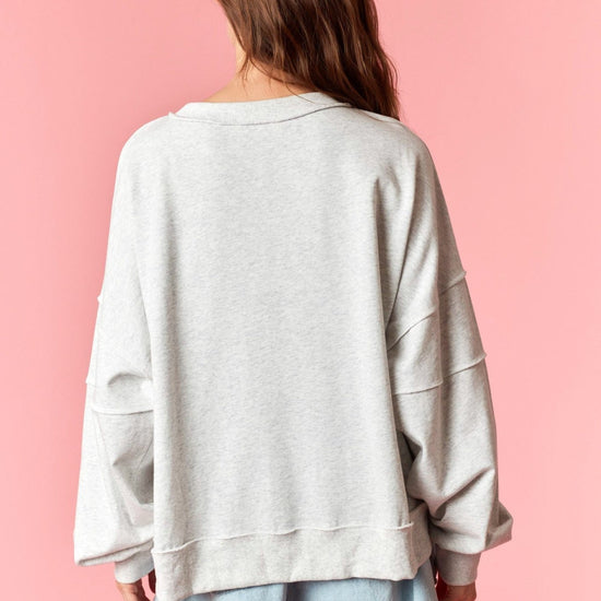La Dolce Vita Embroidered Lobster Sweatshirt – Oversized Graphic Pullover - Backroad Daydream Mercantile