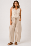 Mineral Wash Seam Detail Pull On Barrel Pants - Backroad Daydream Mercantile