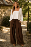 Pleated Front Elastic Waist Wide Leg Pants - Backroad Daydream Mercantile