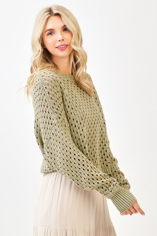 Green Tea Dreams Crochet Sweater
