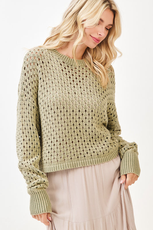 Green Tea Dreams Crochet Sweater