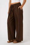 Pleated Front Elastic Waist Wide Leg Pants - Backroad Daydream Mercantile