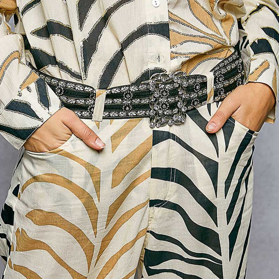 Embellished Black Belt with White Detail - Backroad Daydream Mercantile