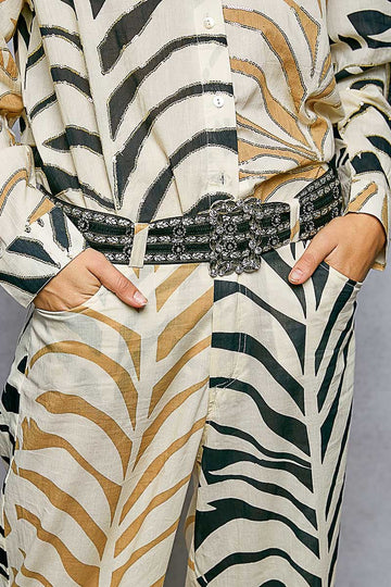 Embellished Black Belt with White Detail - Backroad Daydream Mercantile