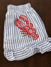 Peach Love California Embroidered Lobster Shorts - Backroad Daydream Mercantile