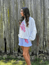 Peach Love California Embroidered Lobster Shorts - Backroad Daydream Mercantile