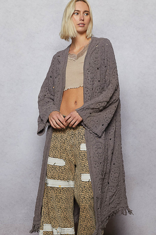 Long Sleeve Crochet Cardigan