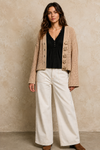 The Bloom Chenille Cardigan in Latte
