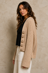 The Bloom Chenille Cardigan in Latte