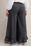 The Drifter Curvy Chambray Wide-Leg Pants in Black Denim