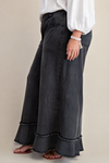 The Drifter Curvy Chambray Wide-Leg Pants in Black Denim