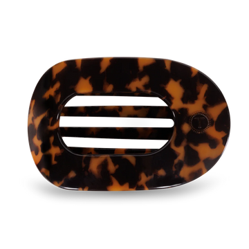 Flat Round Hair Clip in Tortoise