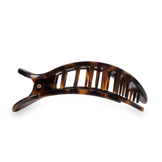 Flat Round Hair Clip in Tortoise