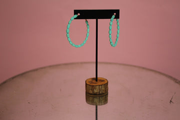 Turquoise Moon Hoop Earrings