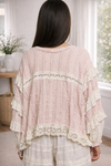 Blush Lace Ruffle Boho Peasant Top