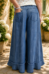Chambray Mineral Washed Wide Leg Pants – Curvy