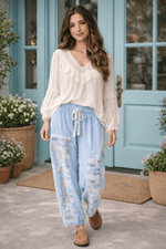 Chambray Patchwork Joggers - Backroad Daydream Mercantile