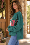Christmas Patches French Terry Sweatshirt in Vintage Green - Backroad Daydream Mercantile